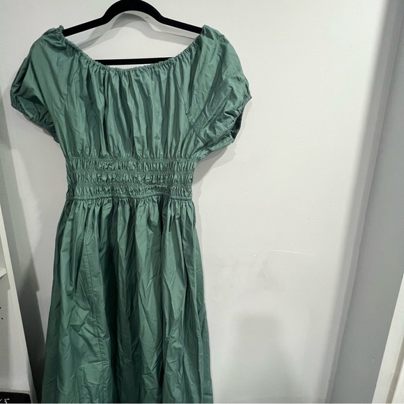 Tie detail shirred midi maxi dress large - Picture 7 of 8